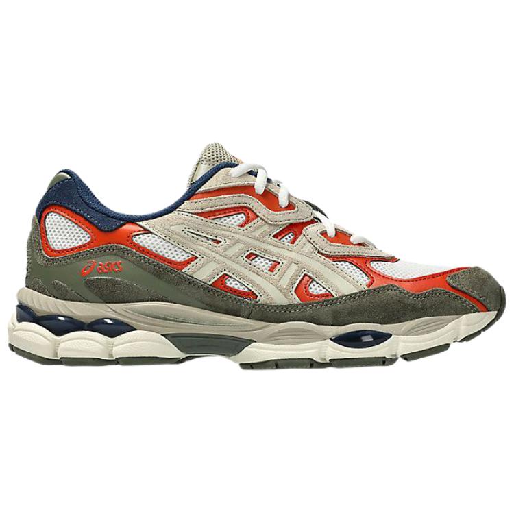 GEL NYC Дышащие резиновые тренировочные беговые кроссовки Unisex Green Red ASICS, зеленый красный — фото 3