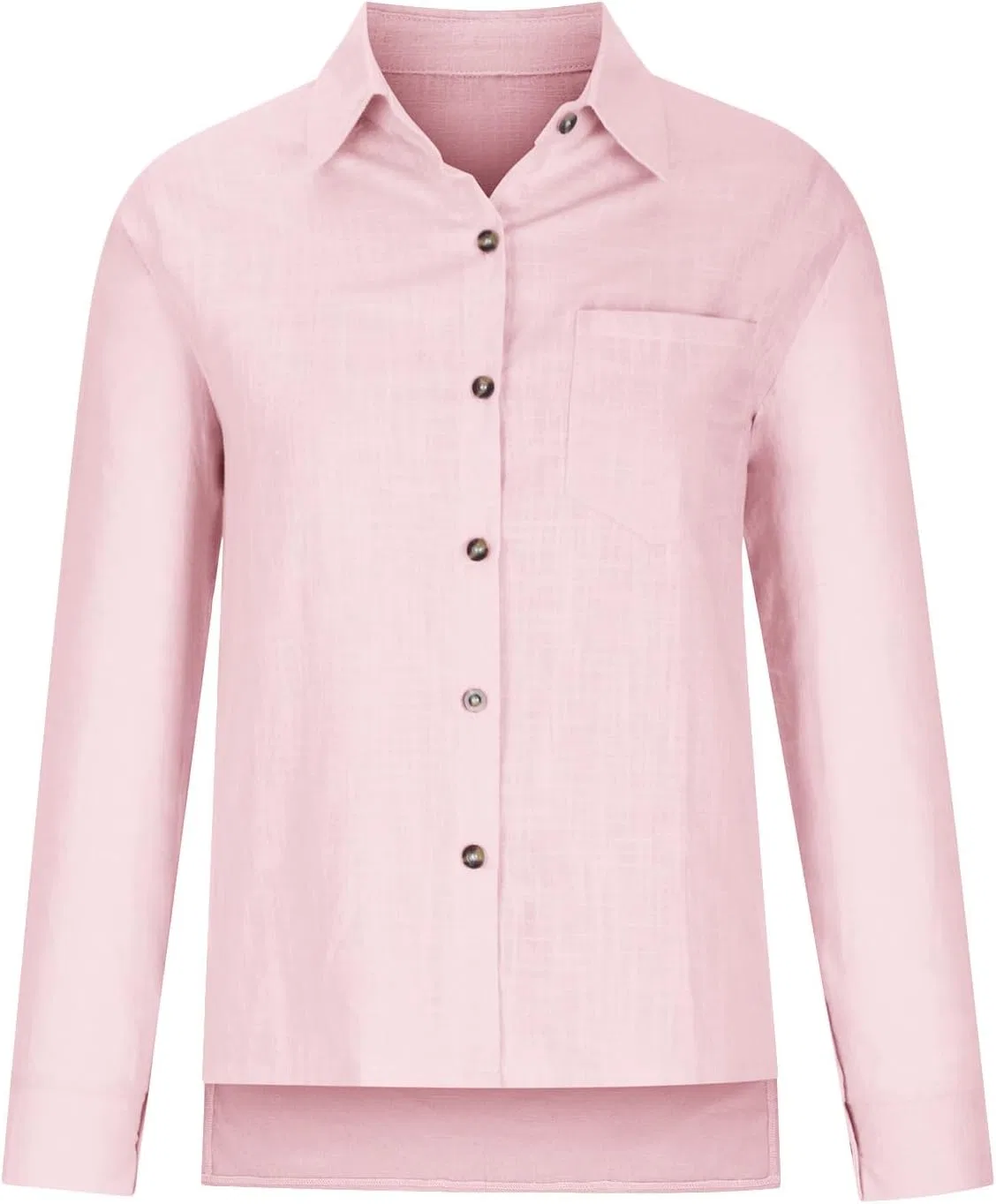 Блуза с длинным рукавом, Cotton Linen, Pink — фото 4
