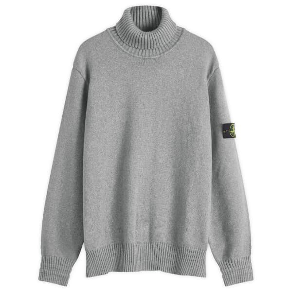 

Зимняя хлопковая водолазка трикотажная Stone Island, серый