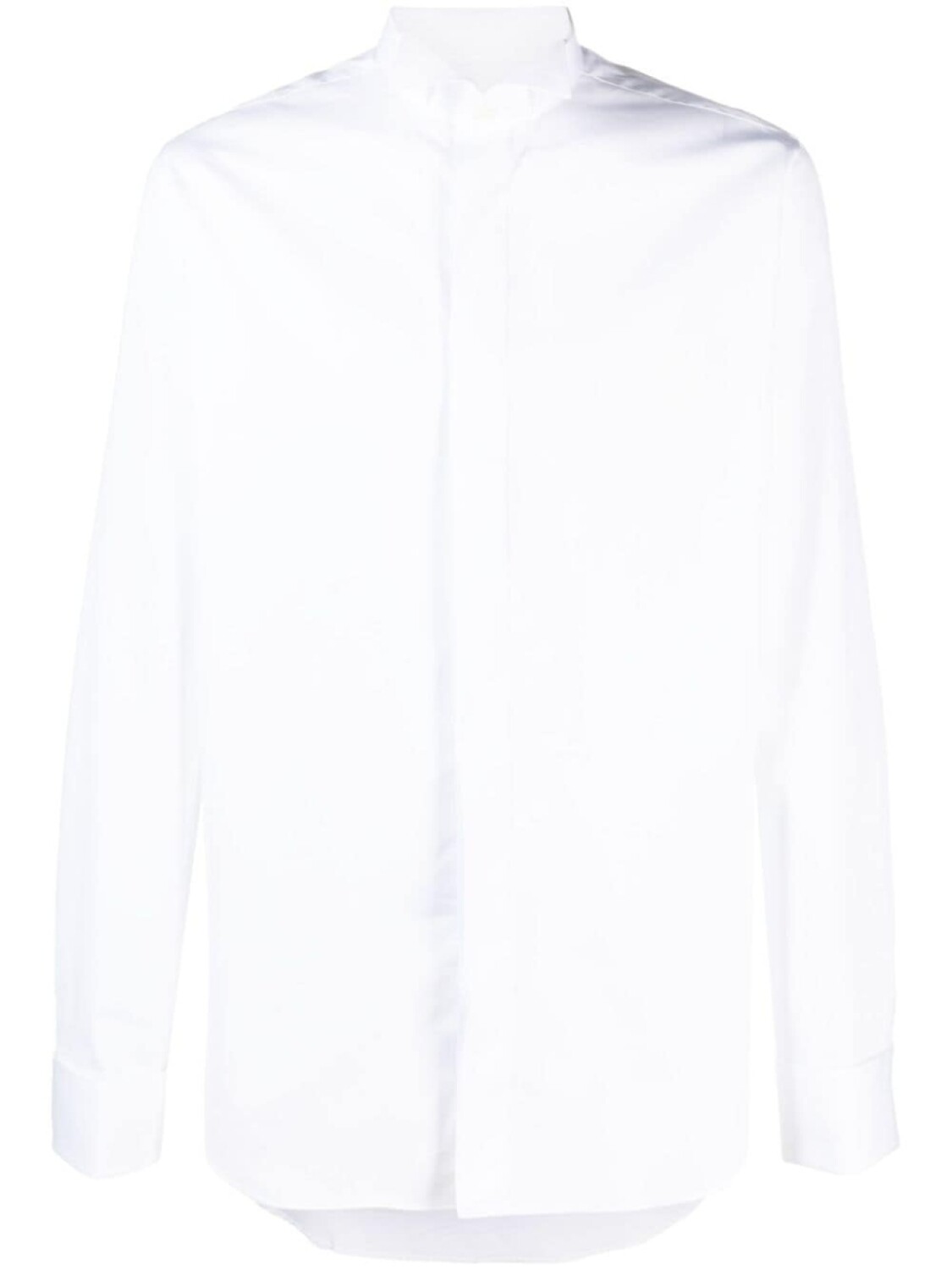 

Canali long-sleeved cotton shirt, белый