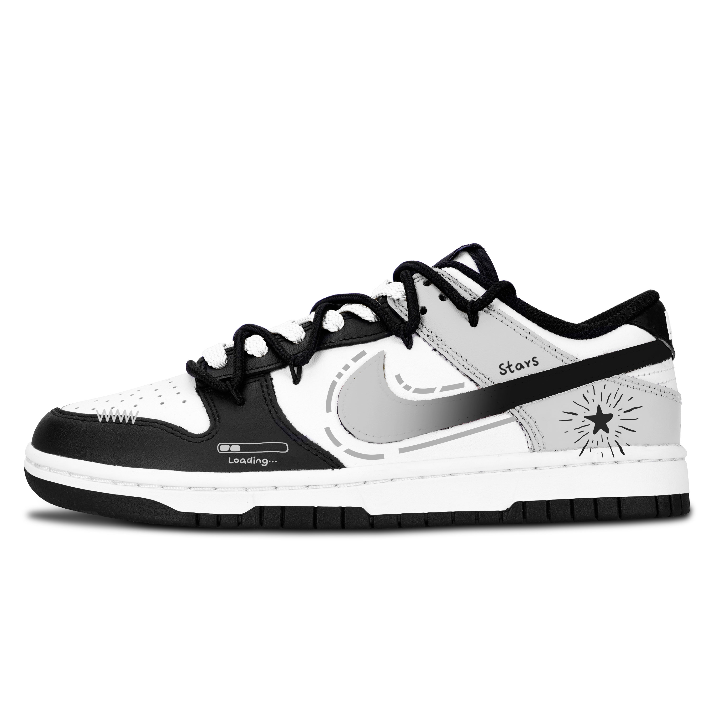 

Dunk Black White, Star Future устойчивые к истиранию низкие кроссовки для скейтбординга Unisex Nike, серый