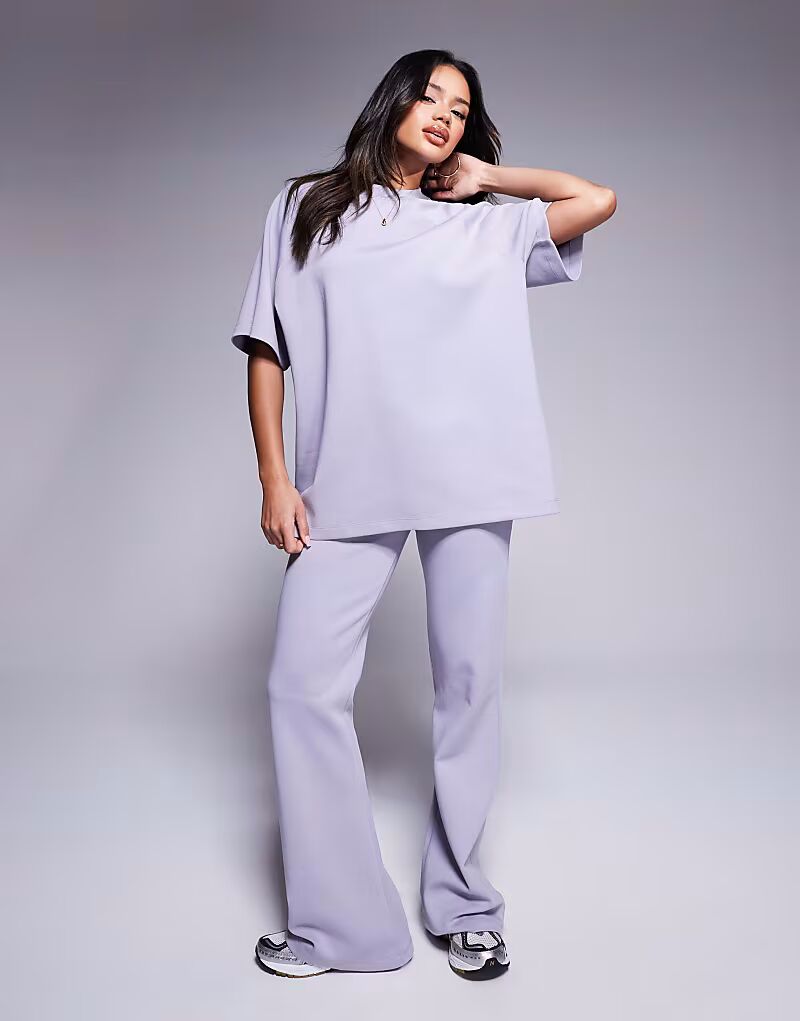 

Расклешенные брюки-джоггеры ASOS DESIGN из серого интерлока, коорд