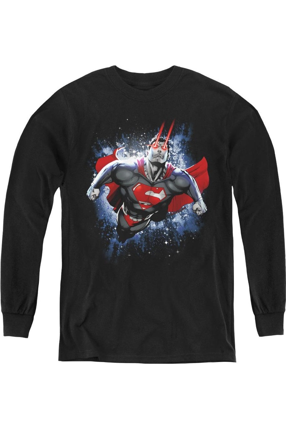 

Футболка с длинным рукавом Superman Stardust для детей Gildan, черный