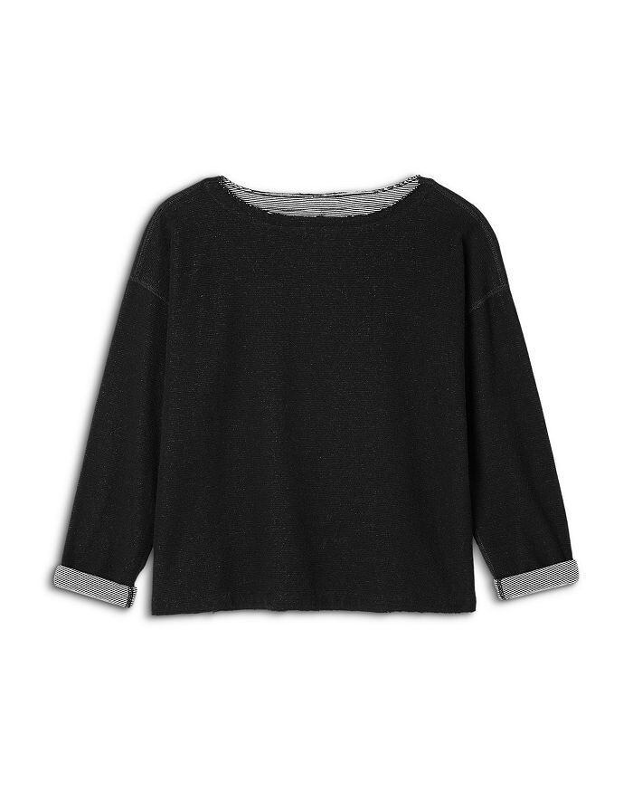 

Двусторонний топ с вырезом лодочкой Eileen Fisher, черный