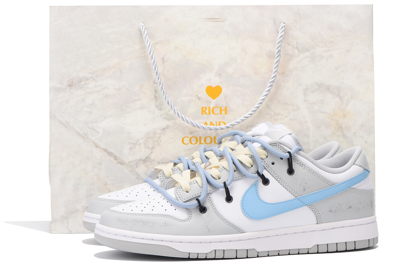 

Кроссовки Nike Dunk Skateboarding Shoes Men Low-top Gray, синий