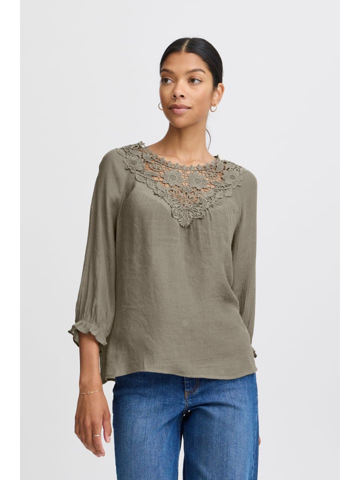 

B. young Блузка с длинными рукавами BYIKELLY свободного кроя, цвет Olive Night