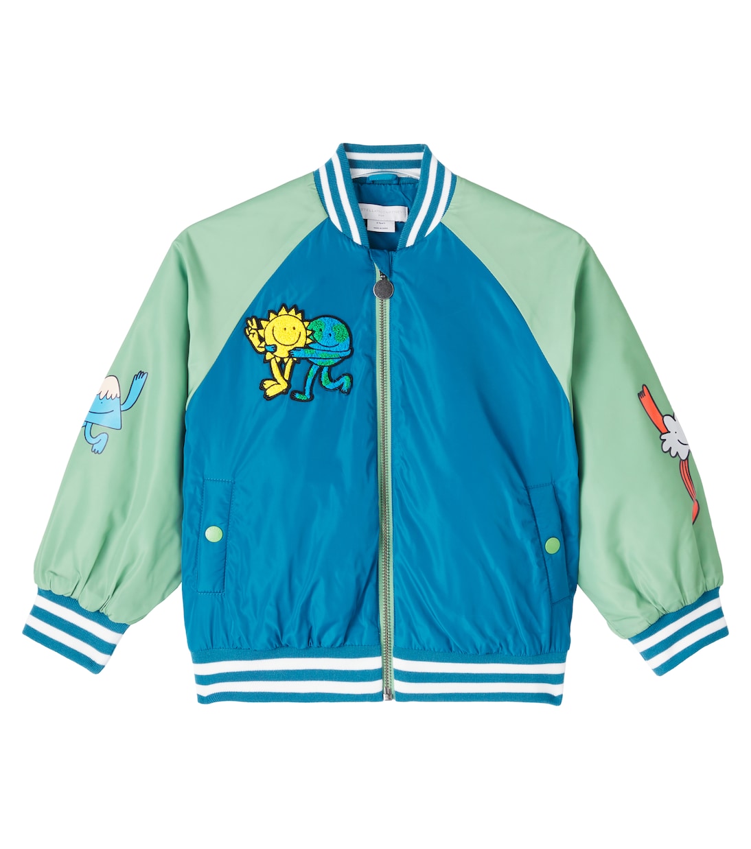 

Принтованная бейсбольная куртка Stella McCartney Kids, Blu
