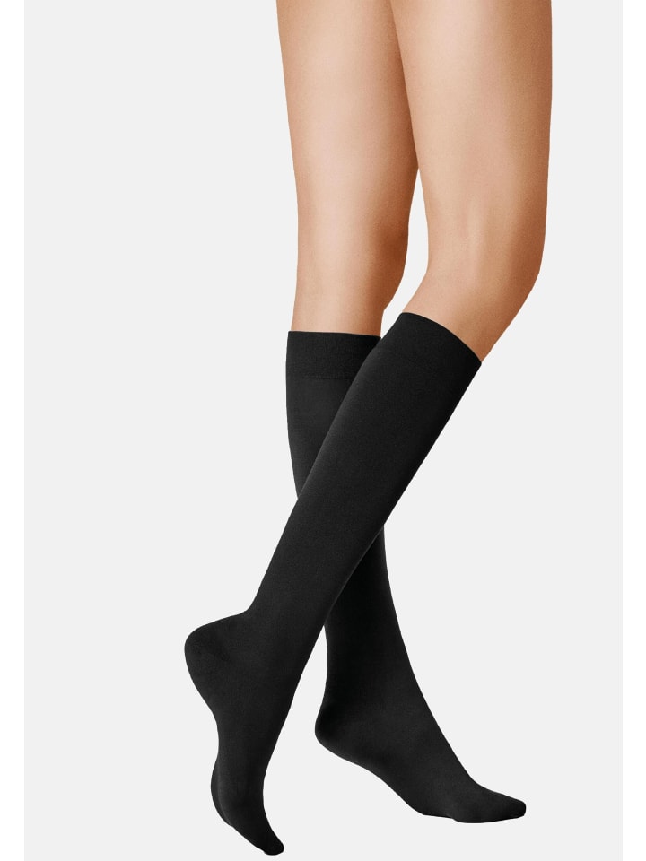 

Kunert Высокие носки до колена с эластичной лентой из чувственного хлопка, черного цвета