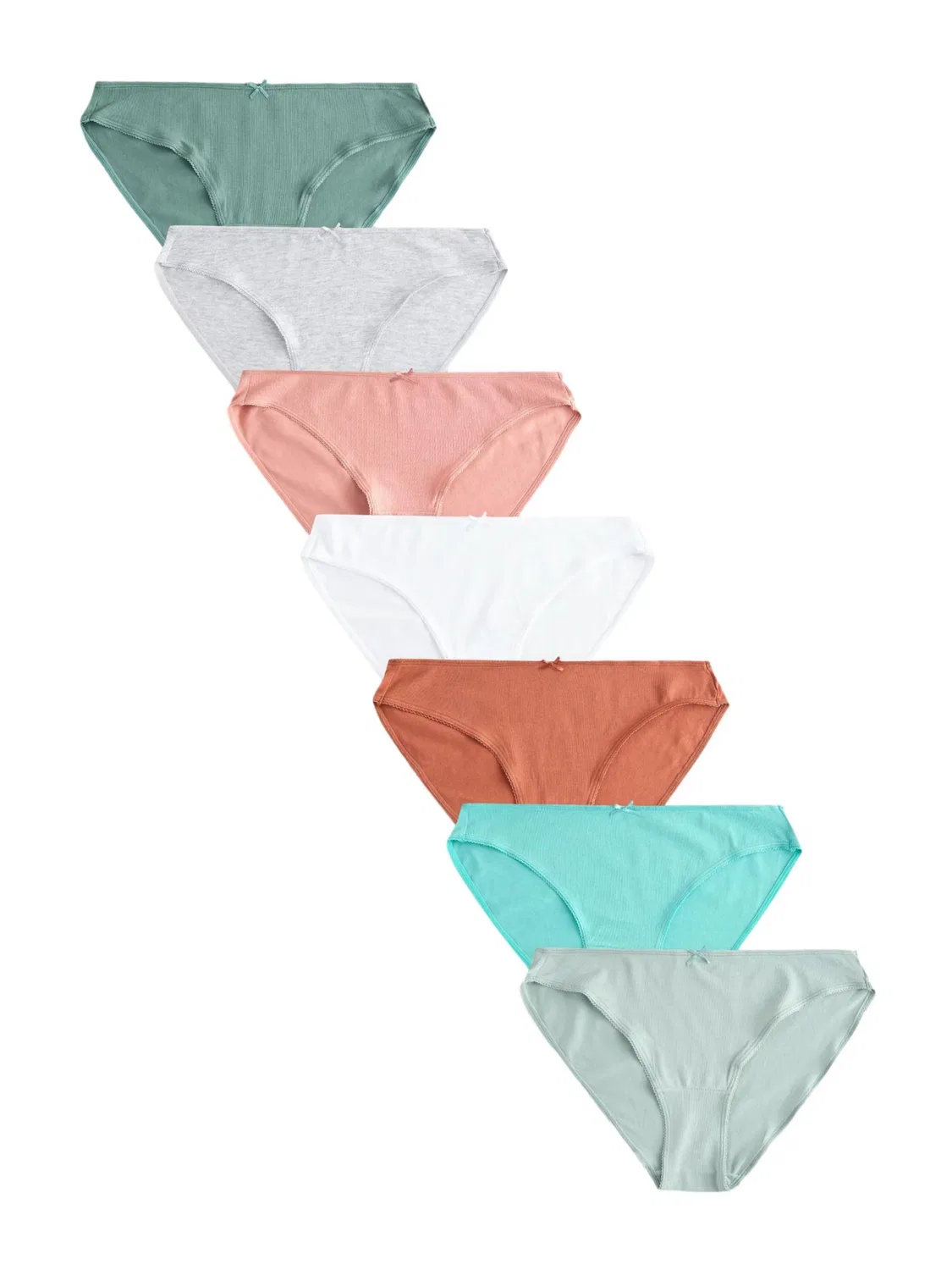 Трусы Next, Aqua/Light Grey/Mint/Jade/Peach/Dark Orange/White