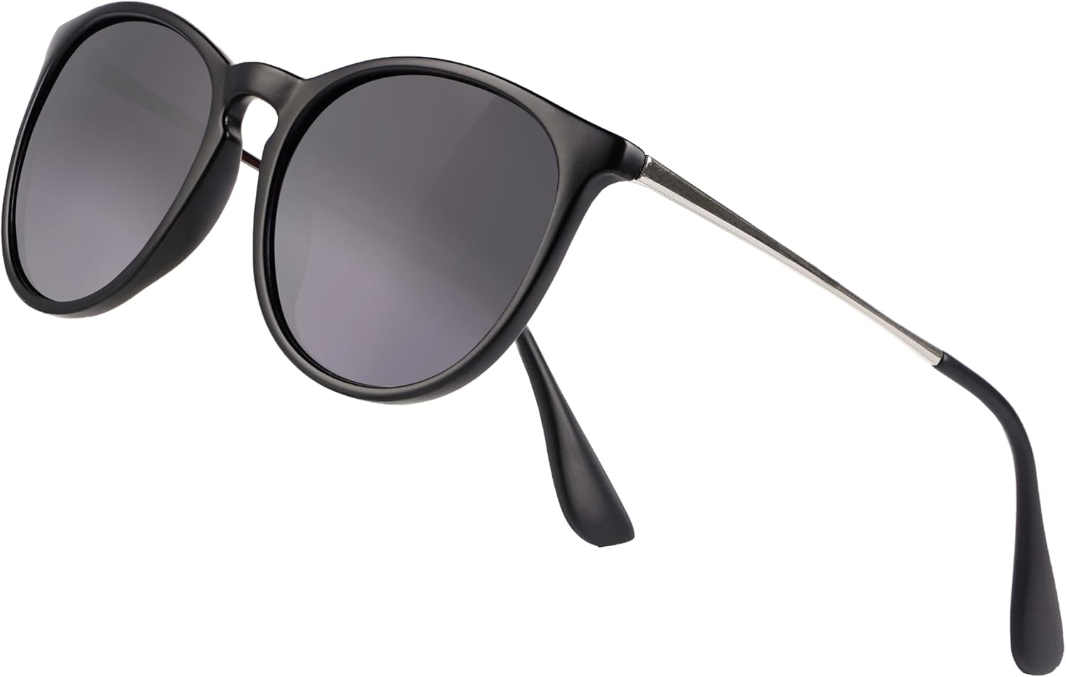 

Винтажные круглые поляризованные солнцезащитные очки для женщин и мужчин, классический ретро-стиль, модные дизайнерские солнцезащитные очки с защитой UV400 Yaserra, Black Frame(matte Finish)/Grey Gradient Lens