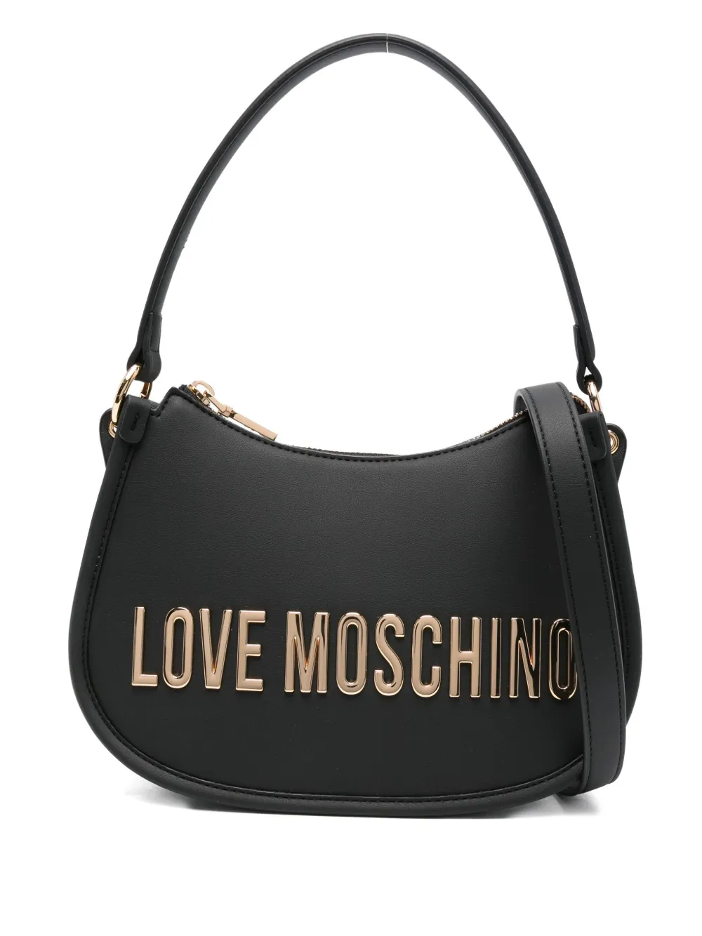 

Сумка через плечо с логотипом и изогнутой пластиной Love Moschino, черный