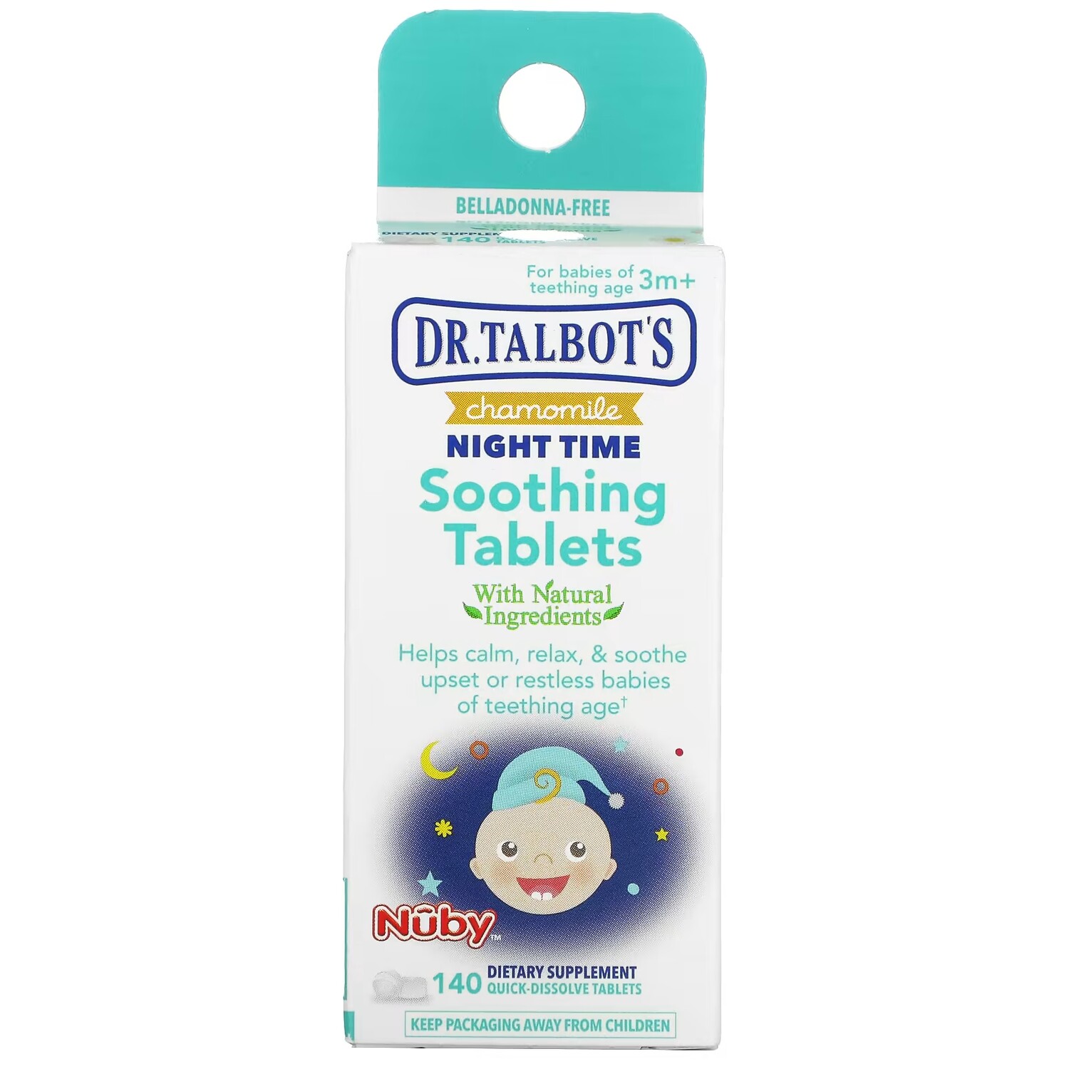 

Успокаивающие таблетки Dr. Talbot's Chamomile Night Time 3 месяца+, 140 штук