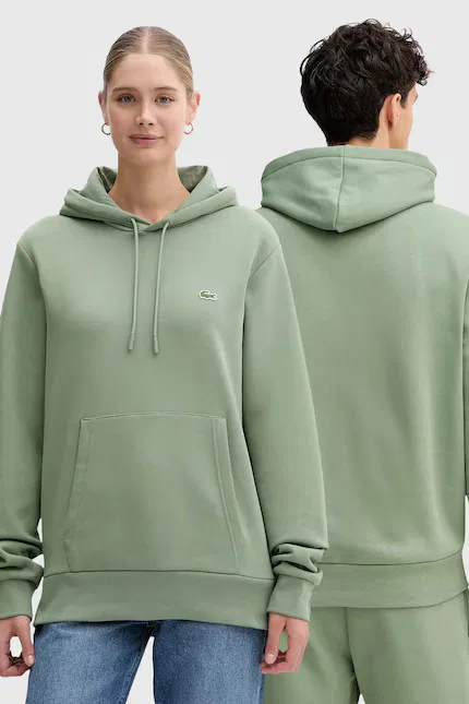 Худи Lacoste, зеленый, базовый крой