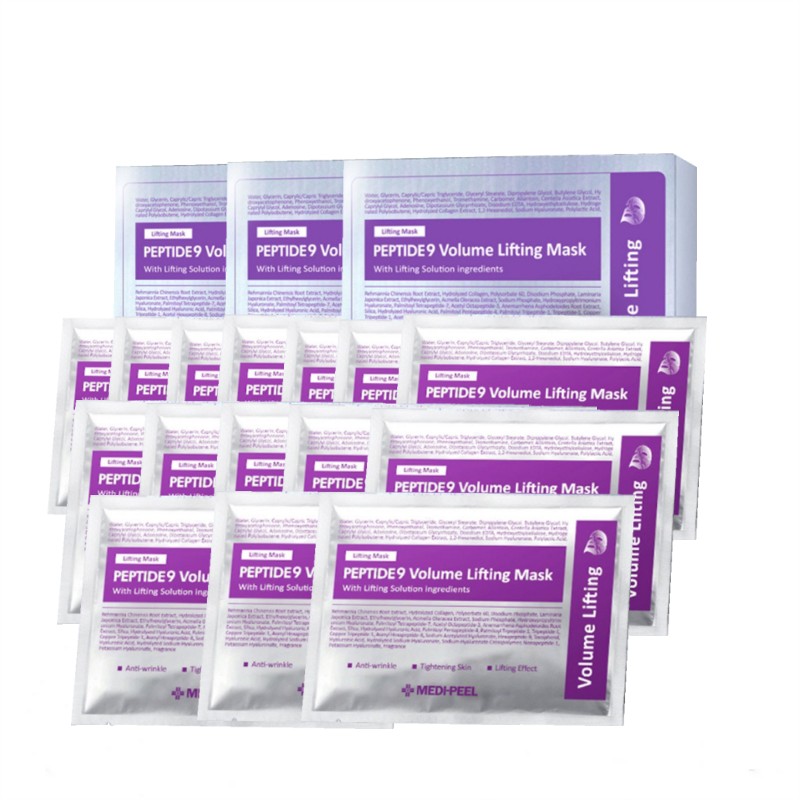 

MEDI PEEL Nine Peptide Fullness Lifting Facial Masks для подтяжки, увлажнения и питания кожи MEDI-PEEL, 3 boxes included[15 pcs]