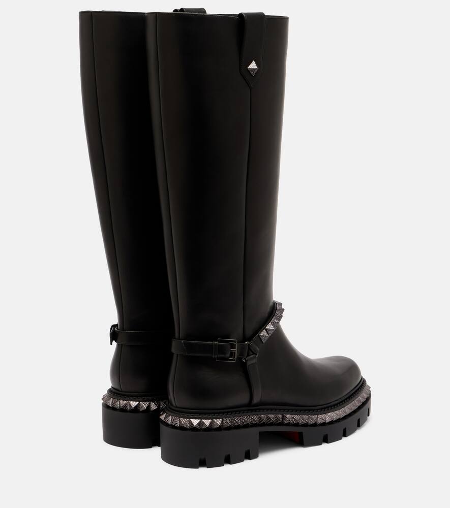 Маринетта ботинки высокие из кожи со стразами Christian Louboutin, Black — фото 2