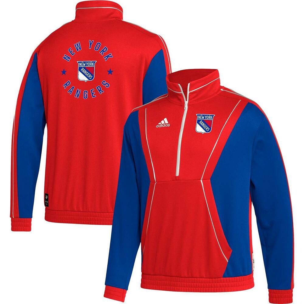 

Мужская красная куртка adidas New York Rangers Team Classics с молнией до половины Adidas, цвет Ran Red