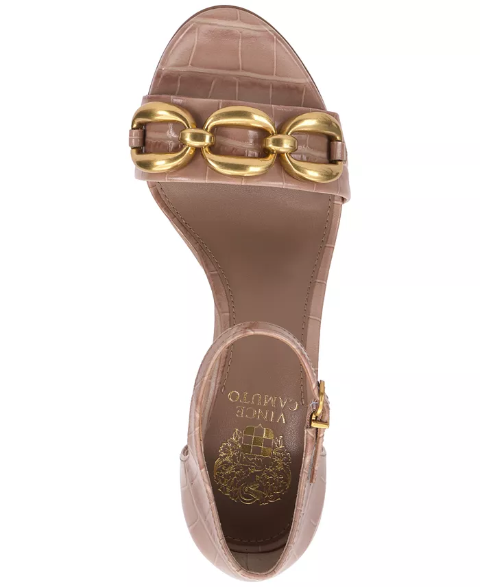 Женские босоножки Aurelia Chain на высоком каблуке Vince Camuto, коричневый — фото 4