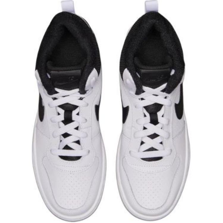 Nike Court Borough Устойчивые к истиранию амортизирующие кроссовки Mid Top для детей Белый Черный Подростки — фото 4