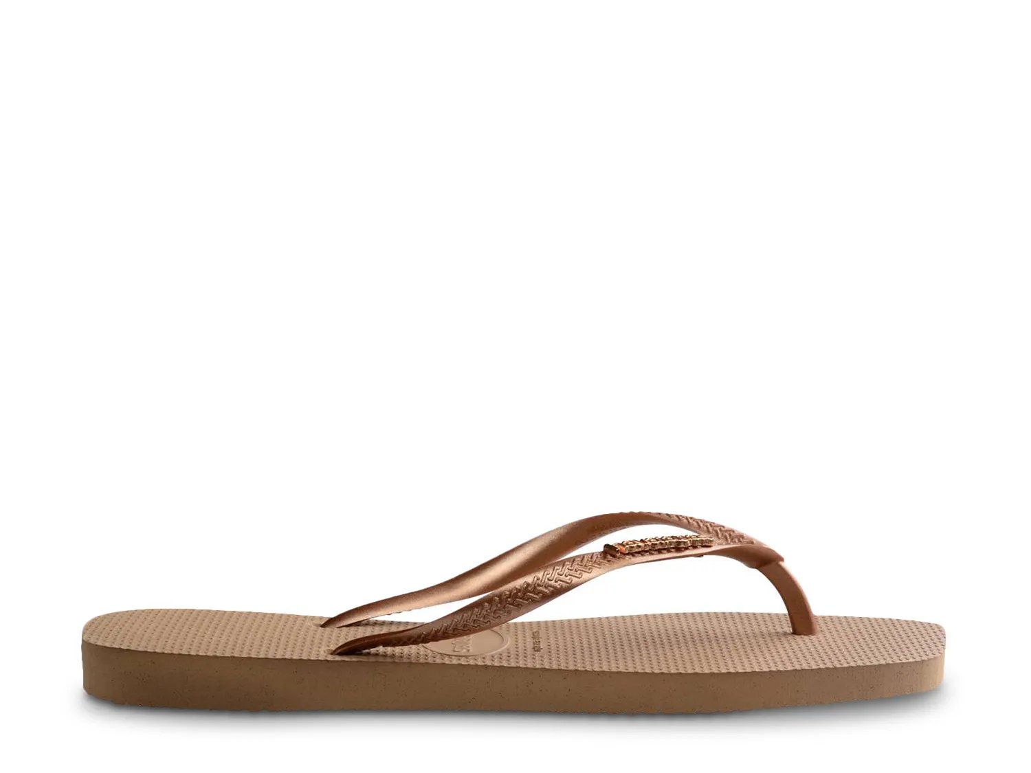 Сандалии Havaianas Slim Square Logo Metallic Flip Flop - Women's, Rose Gold Metallic — фото 2