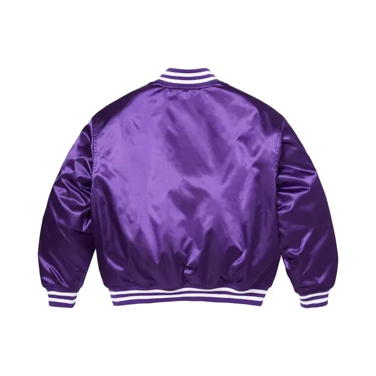 Атласная университетская куртка Supreme x Champion, фиолетовый — фото 2