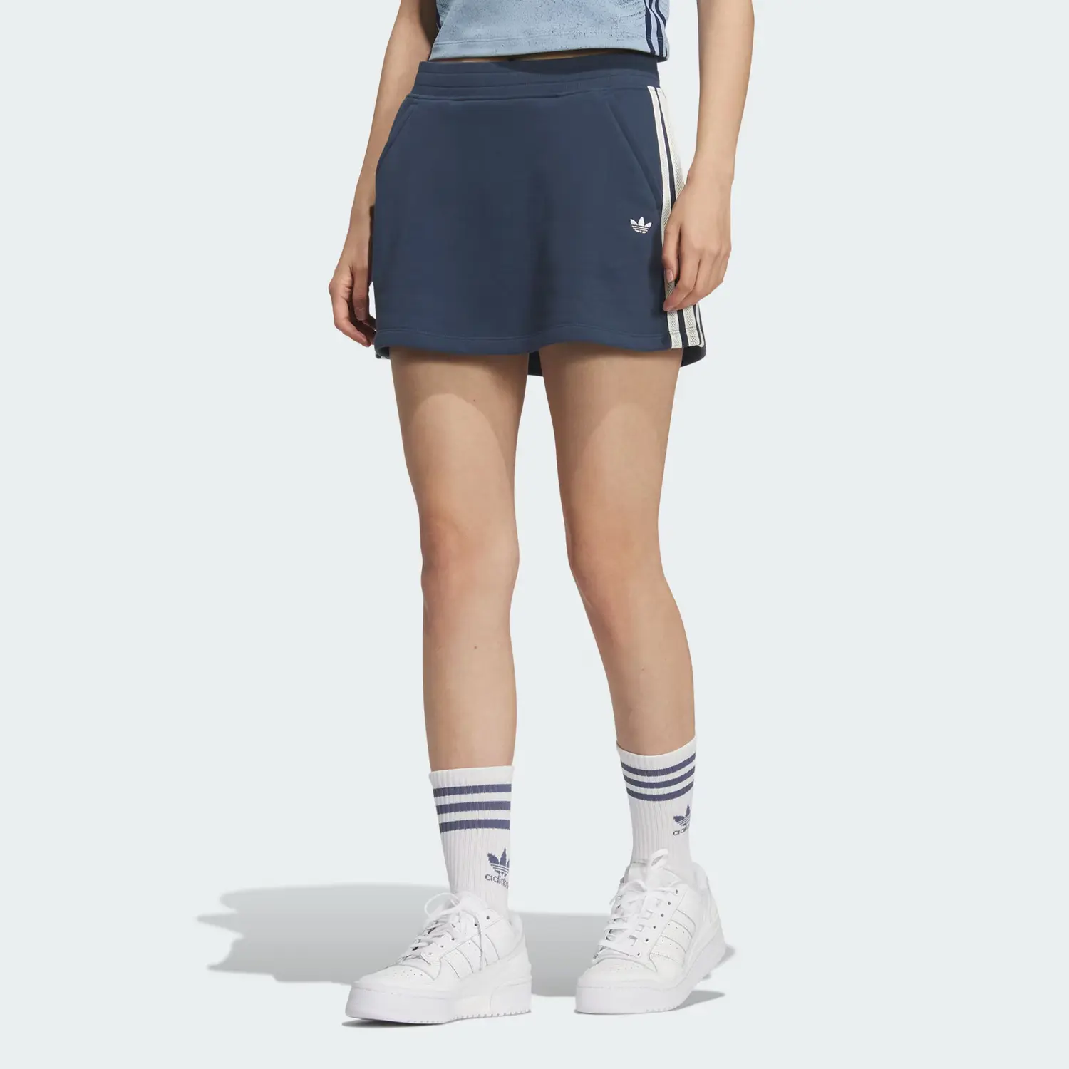 SS25 Повседневные короткие юбки Women's Adidas Originals, темно-синий — фото 3