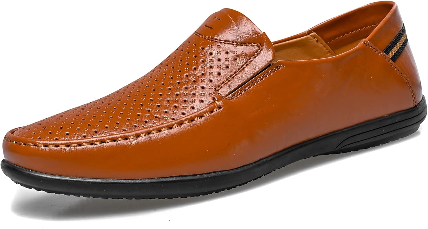 

Мужские повседневные лоферы Loafer Premium из натуральной кожи, слипоны, мужские драйверские пенни-лоферы, легкие и дышащие Luodenglang, оранжевый