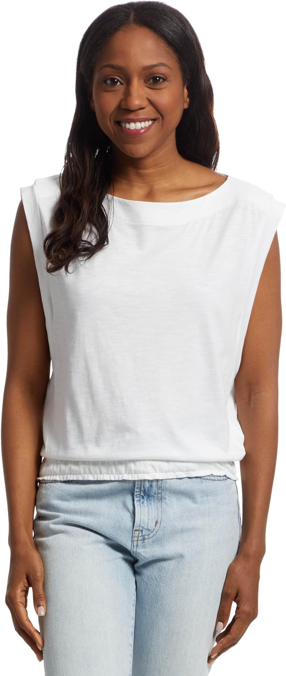 

Топ Lilla P Elastic Hem Boatneck Top, белый