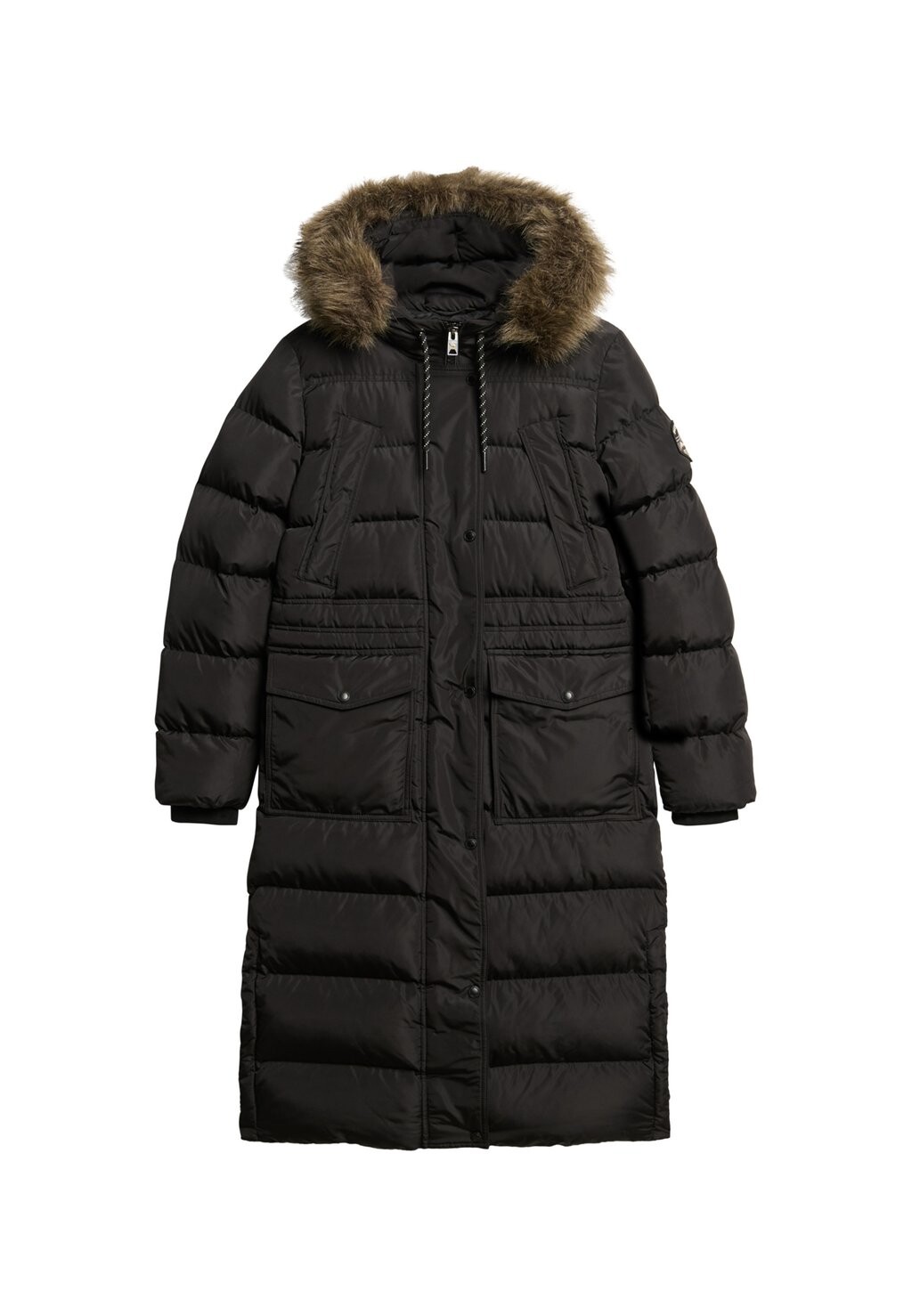 

Пуховое пальто EVEREST FAUX FUR Superdry, черный