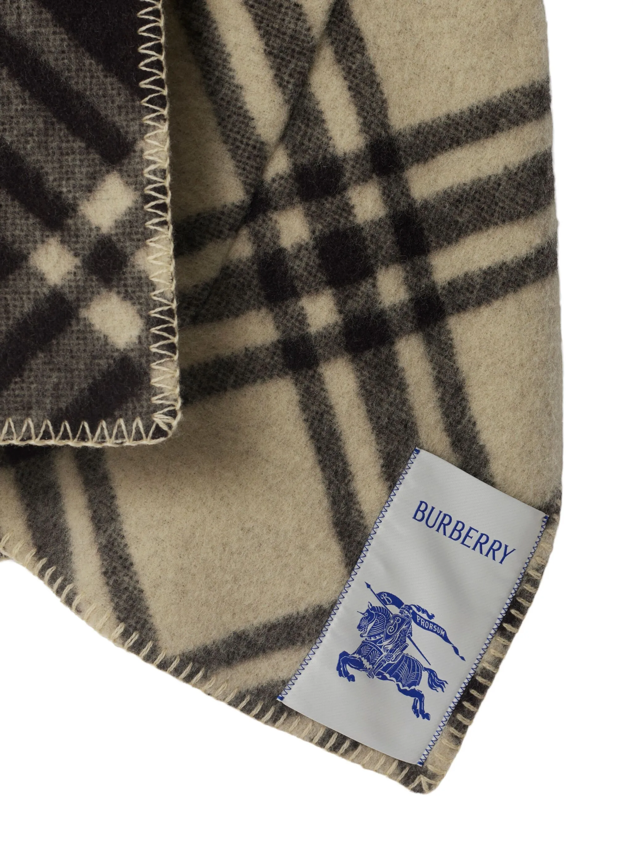 Двусторонний кейп в клетку Burberry, бежевый — фото 2