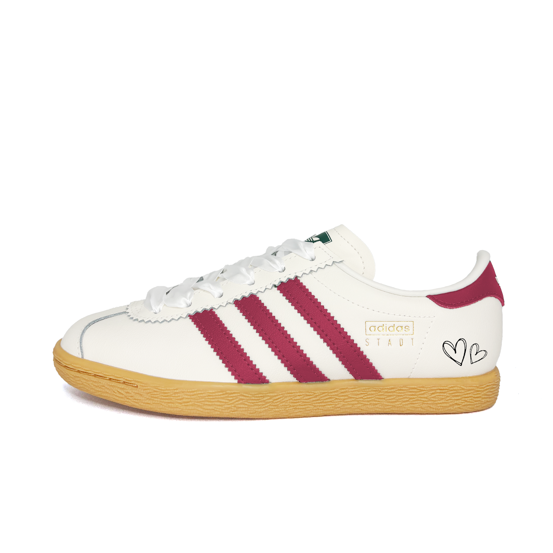 

Adidas Originals Stadt Little Heart Abrasion Resistant Low top German Army Trainers Unisex Rose Red