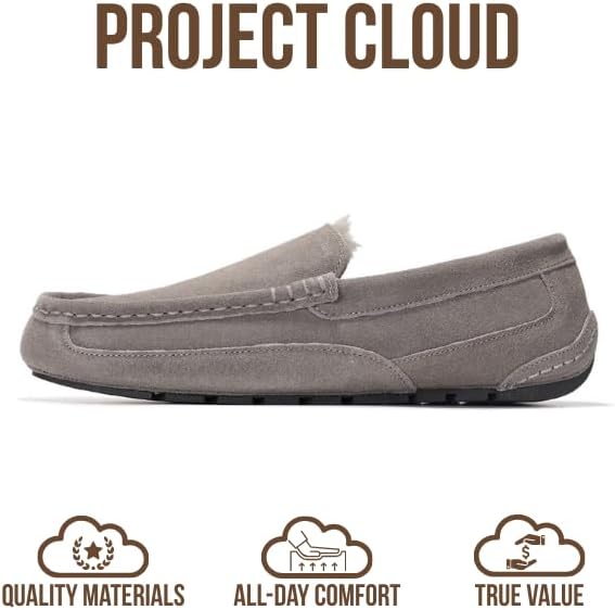 Мужские тапочки Project Cloud из 100 натуральной кожи с стелькой из пены с эффектом памяти - нескользящие и легкие тапочки для дома и улицы для мужчин (Oswin), серый — фото 3