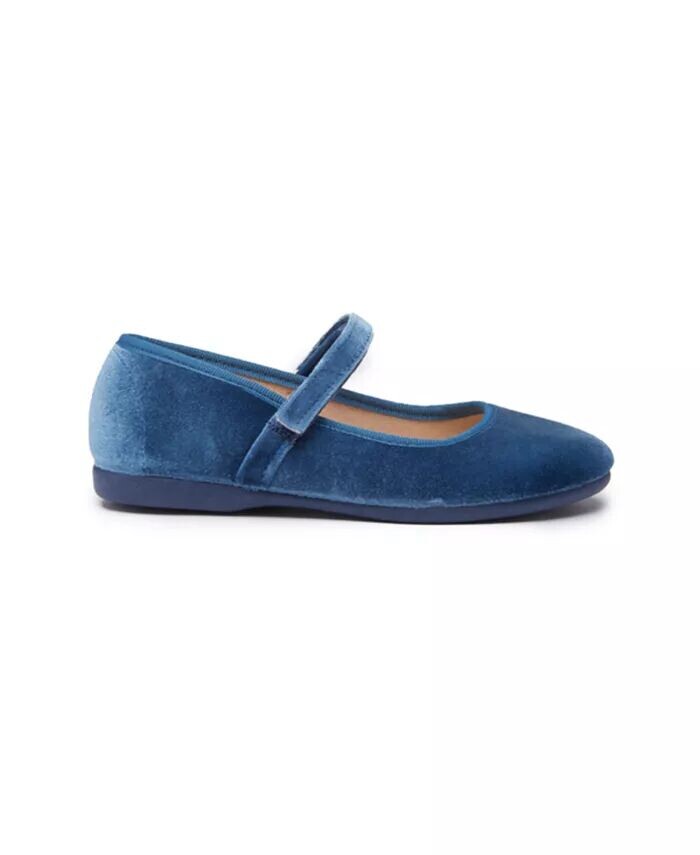

Девочки Классические Бархатные Мэри Джейн в Синем Childrenchic, синий