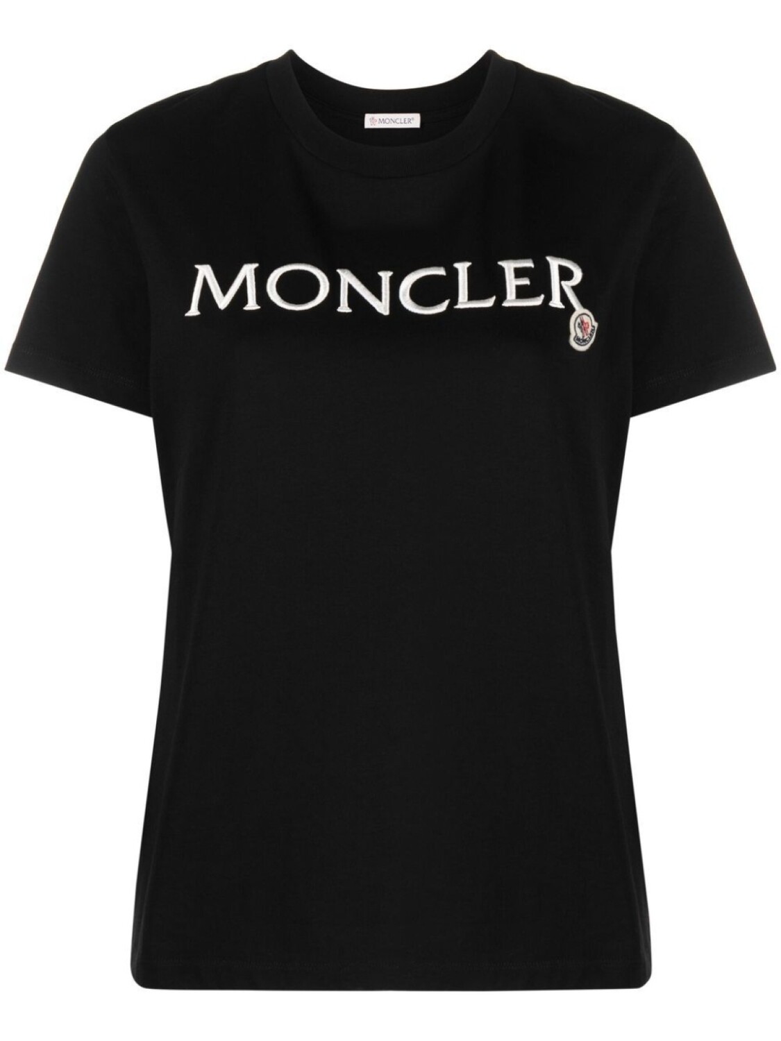 

Moncler футболка с вышитым логотипом, черный
