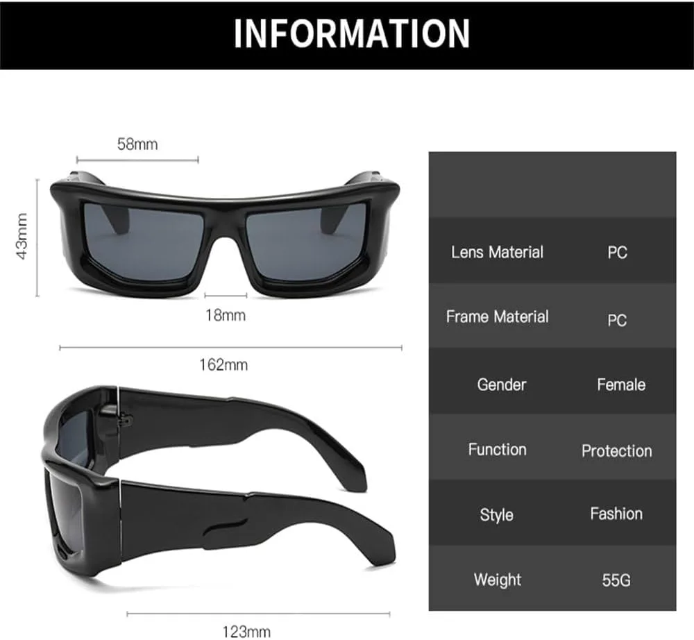 

Солнцезащитные очки в стиле Y2K для велосипедистов, модный тренд, персонализированные серебряные солнцезащитные очки, форма очков в стиле хип-хоп KTUCN, Grey