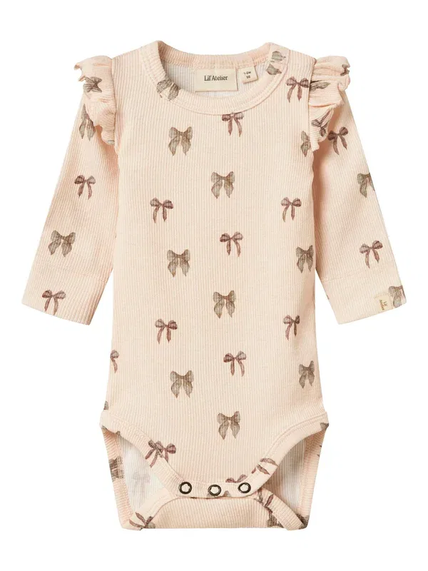 Комбинезон с длинным рукавом Lil' Atelier, цвет серебристый пион