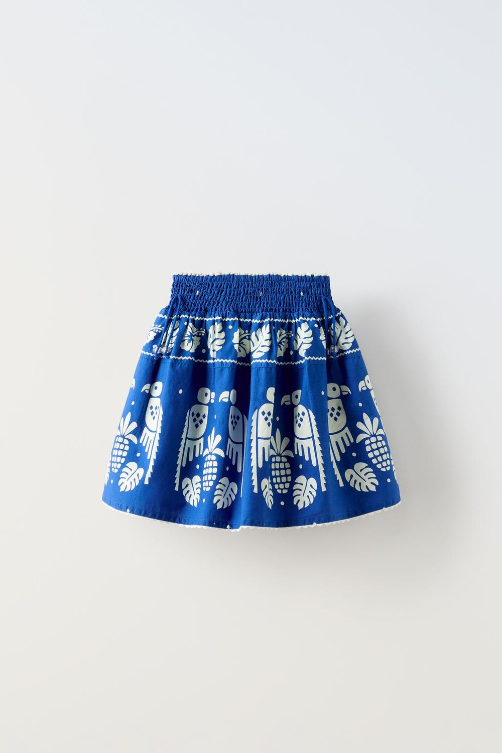 

Юбка с птичьим принтом ZARA, цвет electric blue