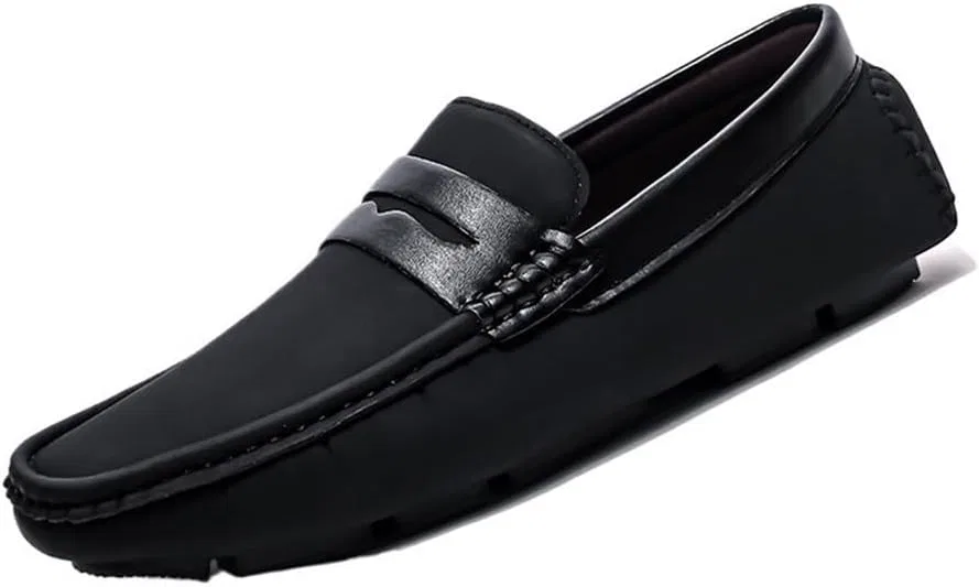 Лоферы кожаные без бренда Black UOPYNE