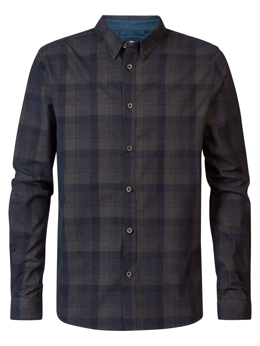 

Клетчатая рубашка Petrol Industries Regular fit Button Up Shirt, темно-серый