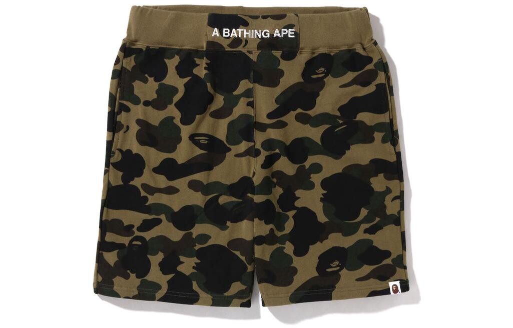 

BAPE 1st Camo спортивные шорты SS23 зеленые A Bathing Ape, зеленый