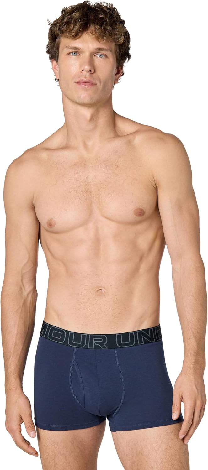 

Футболка Under Armour mens 3-pack Performance Cotton Trunks, Boxer Briefs With 3" Inseam, All-day Comfort, Maroon Mist
