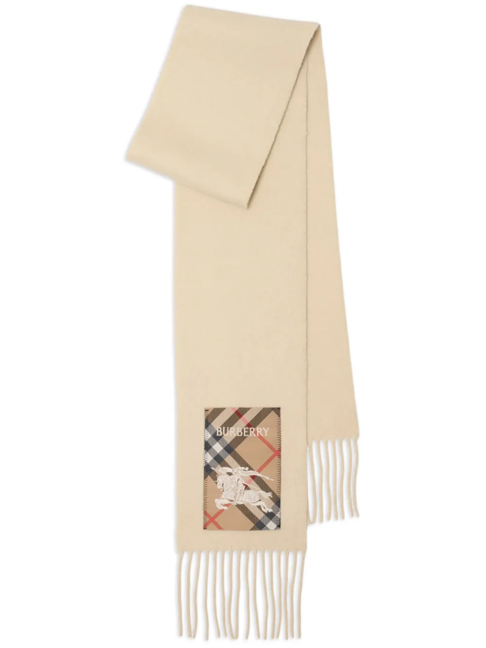 

Кашемировый шарф с бахромой BURBERRY, нейтральный