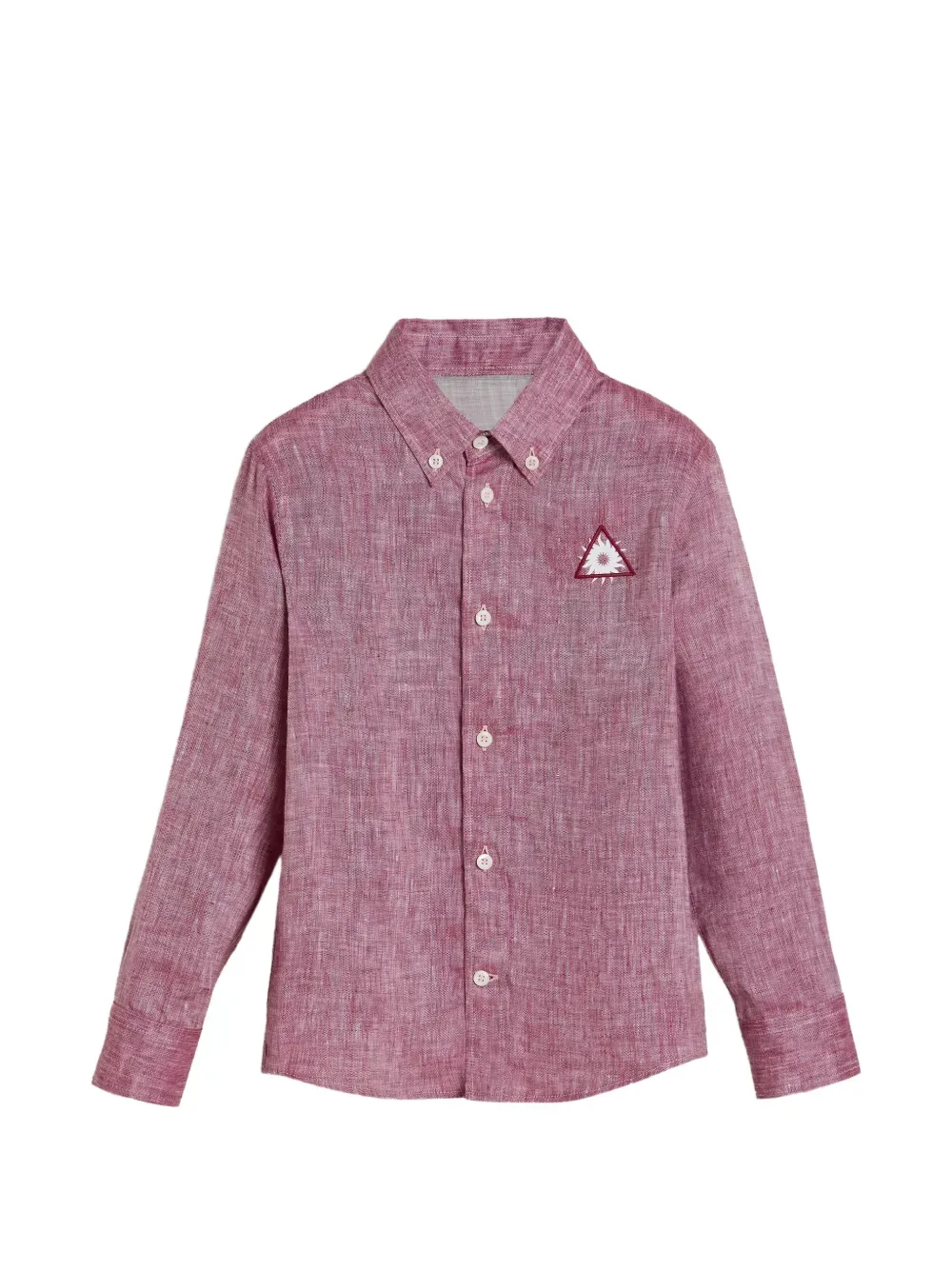 Льняная рубашка на пуговицах Brunello Cucinelli Kids, красный