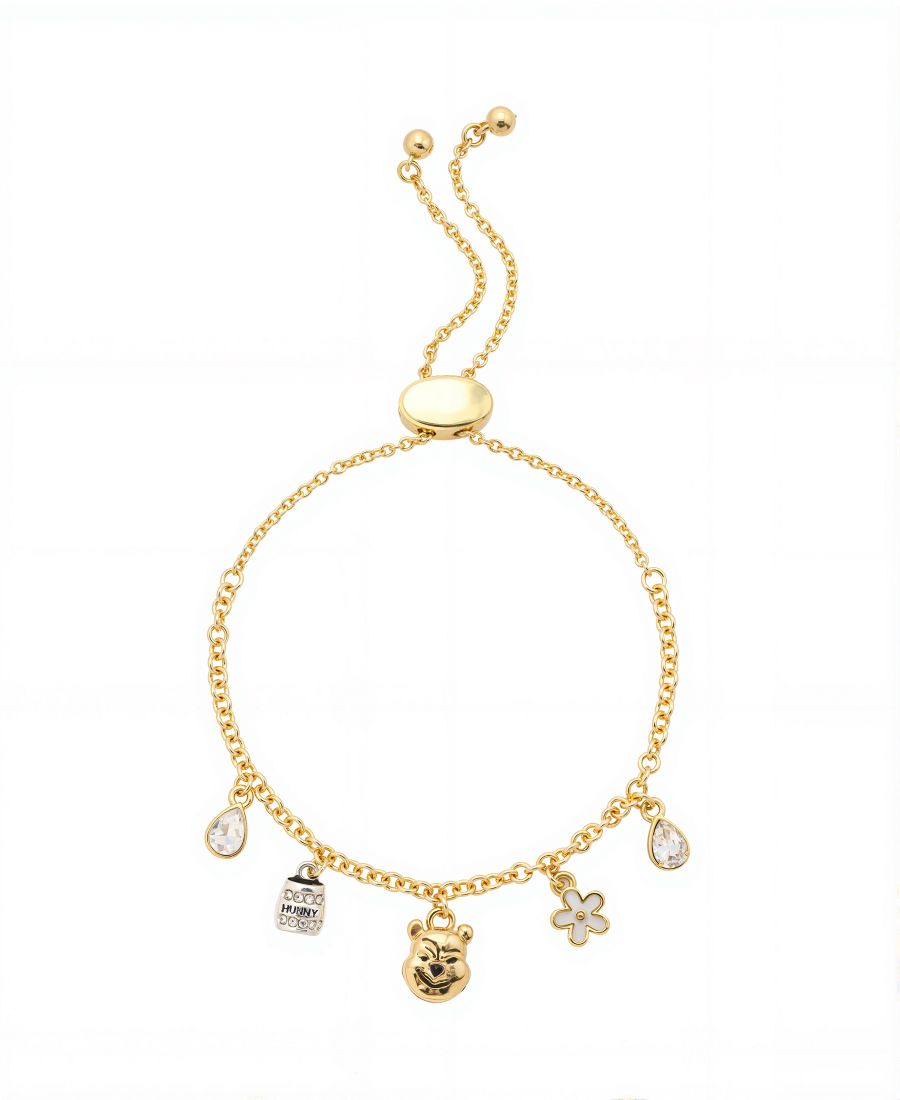 

Браслет-боло Винни Ханни в виде цветка из стекла в форме капли Disney, Two Tone