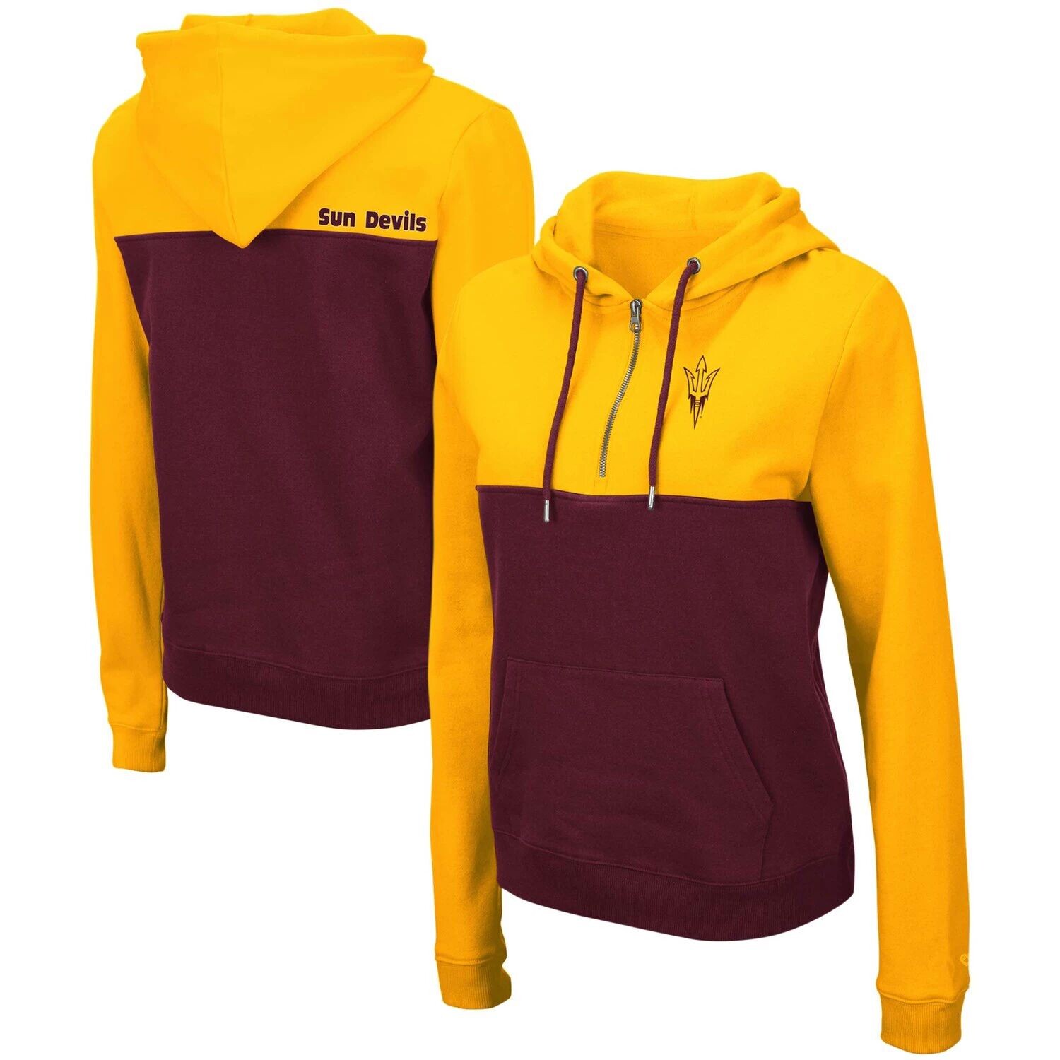 

Женская толстовка с капюшоном на молнии Colosseum Gold/Maroon Arizona State Sun Devils Aidan Colosseum