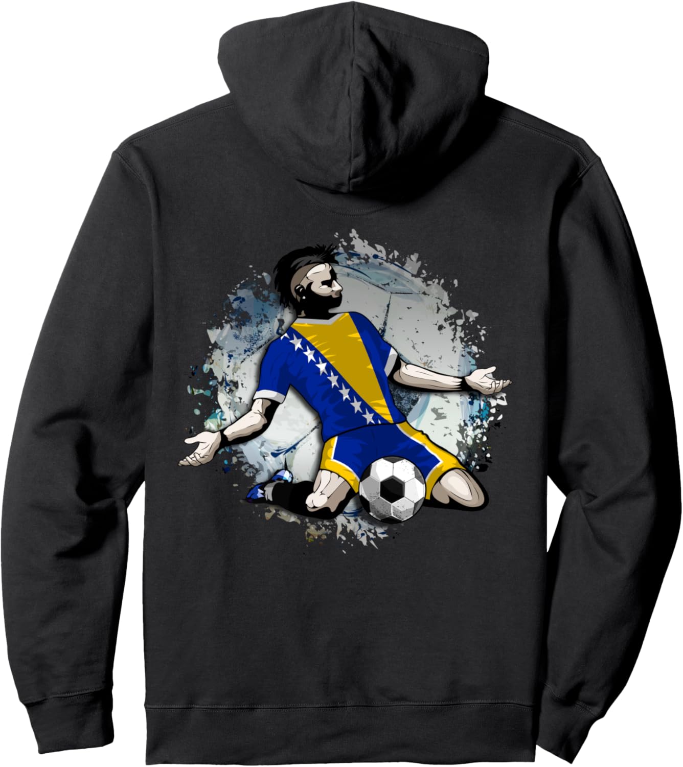 

Футбольный флаг Боснии и Герцеговины - Босния - Футбол для любителей футбола, Боснийский футбол, спортивное искусство, худи Teeisle Bosnia And Herzegovina Football, черный