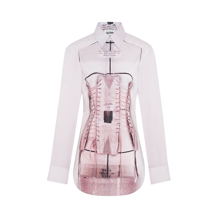 

Рубашка Jean Paul Gaultier Trompe-L'Oeil Corset Shirt 'Dusty Pink/White/Black', розовый