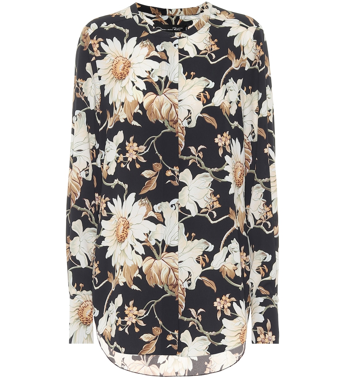 

Цветочная блузка Oscar de la Renta, темно-синий