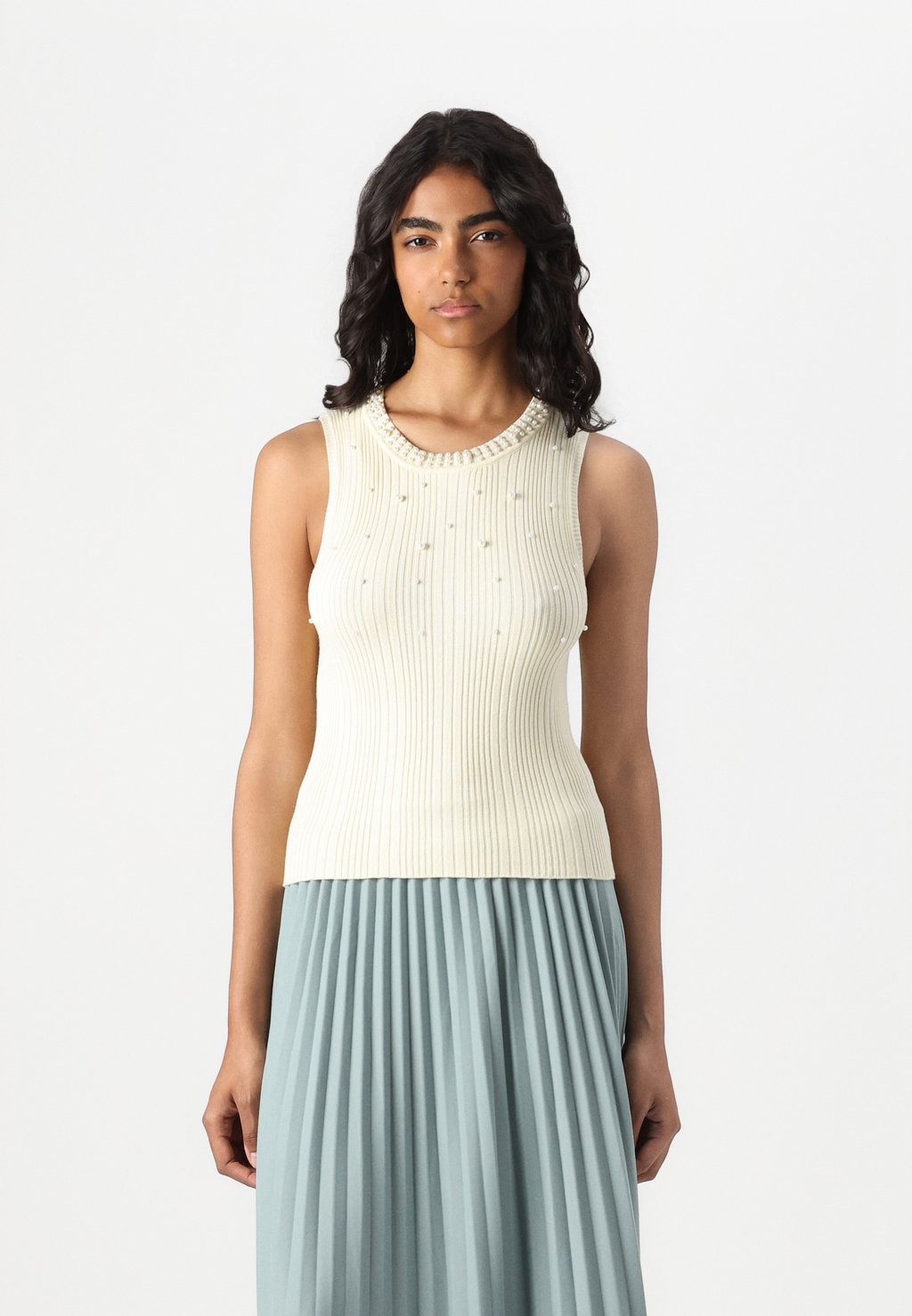 

Топ ONLMEG PEARL O NECK ONLY, бежевый