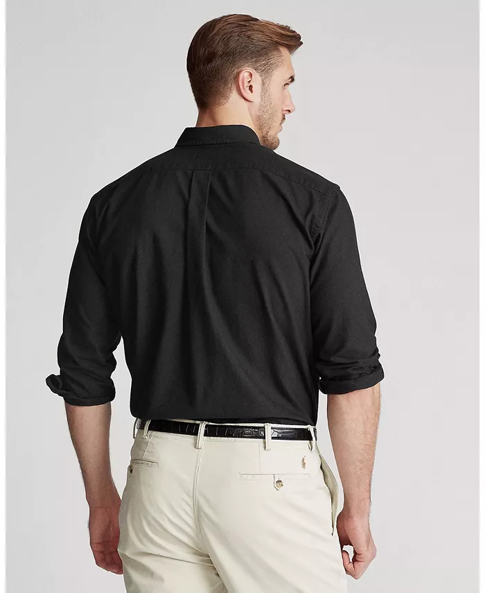 Мужская классическая оксфордская рубашка с длинным рукавом Big & Tall Polo Ralph Lauren, черный — фото 2