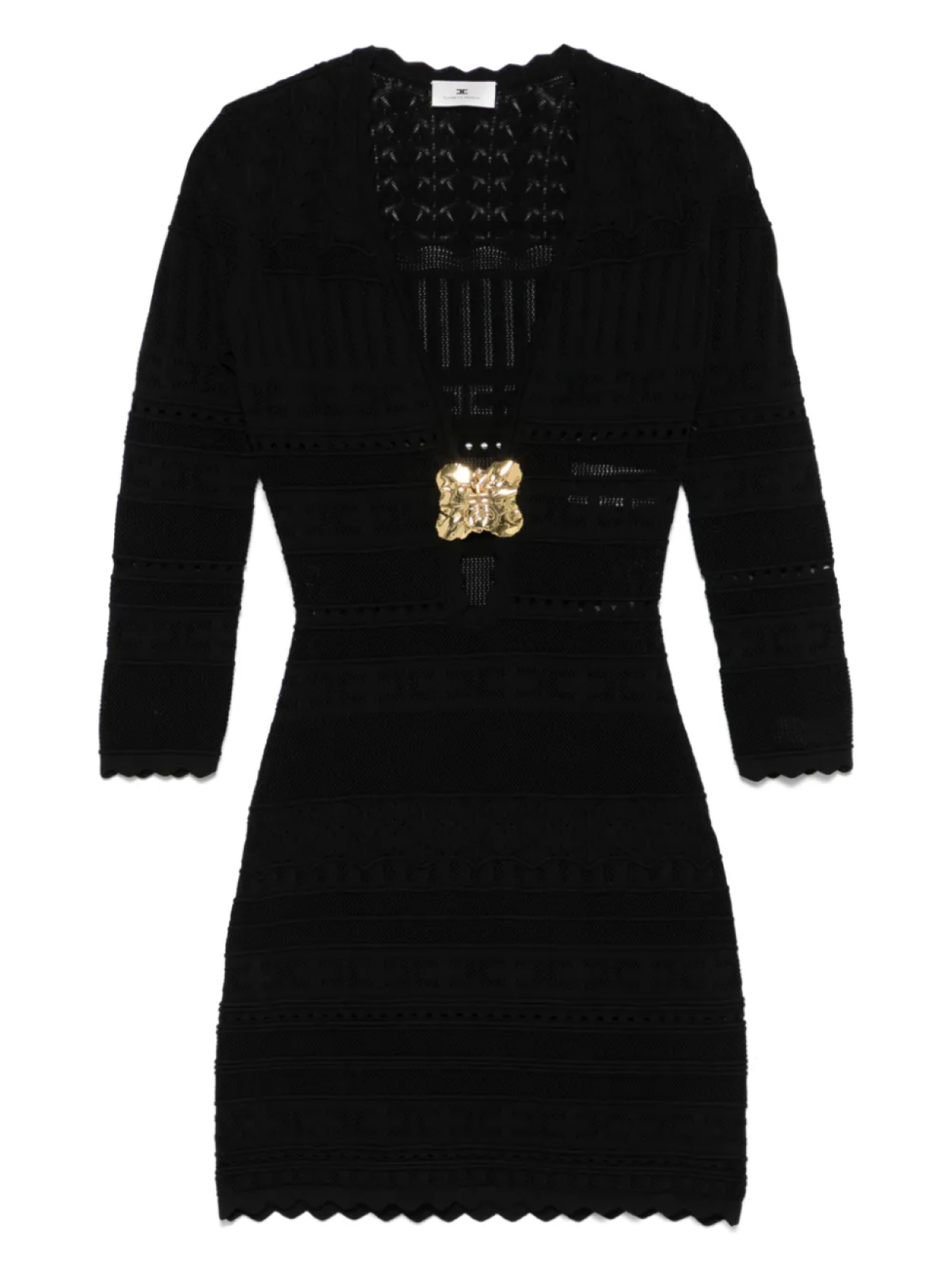 

Вязаное мини-платье Elisabetta Franchi, черный